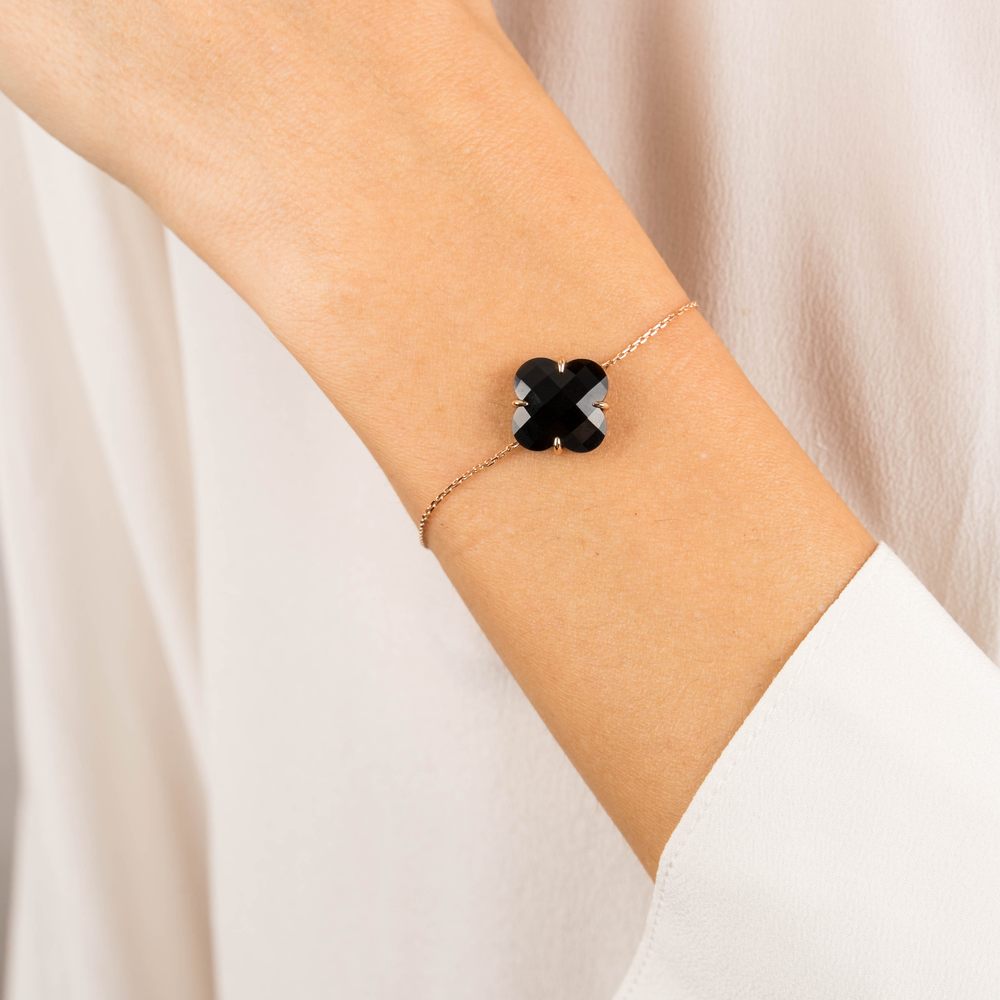 Bracelet Victoria, Onyx, Or Rose
