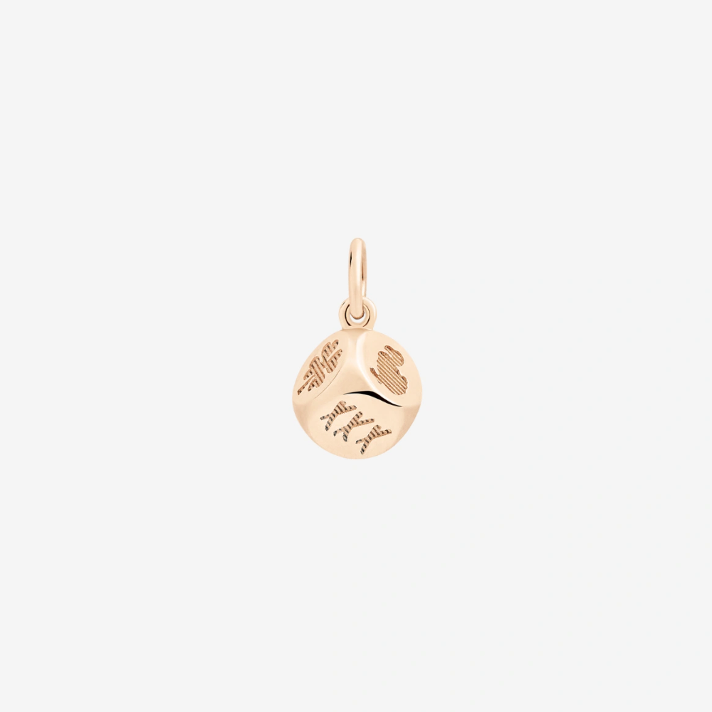 Pendentif Dé Or Rose & Diamant Cognac