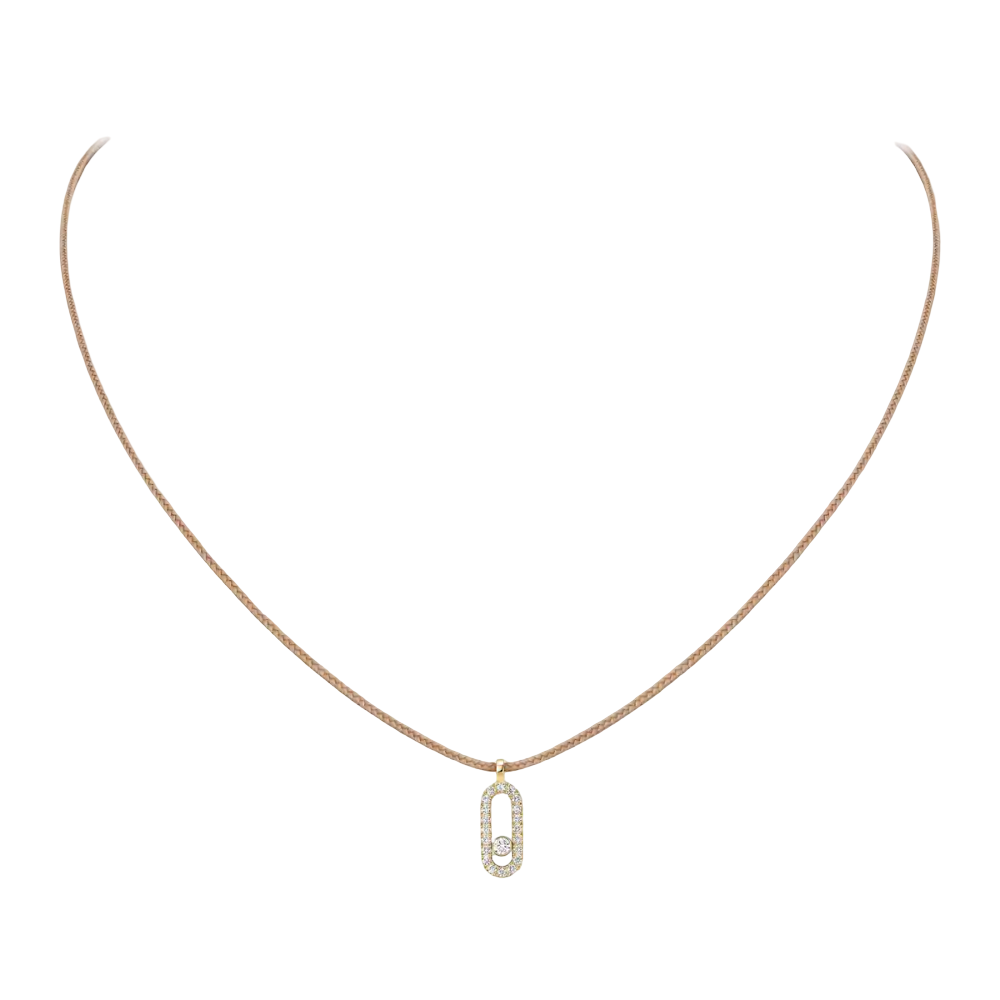 Collier cordon Messika Care(s) beige pavé