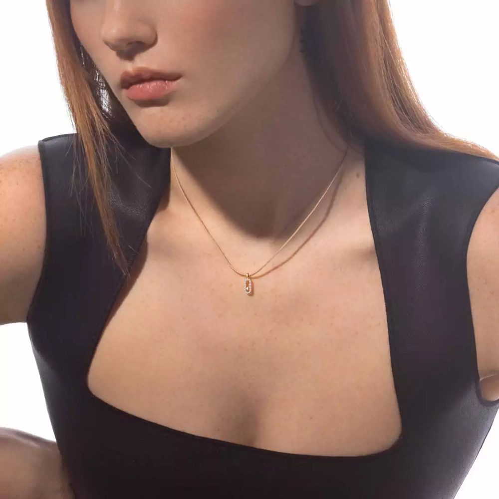 Collier cordon Messika Care(s) beige pavé