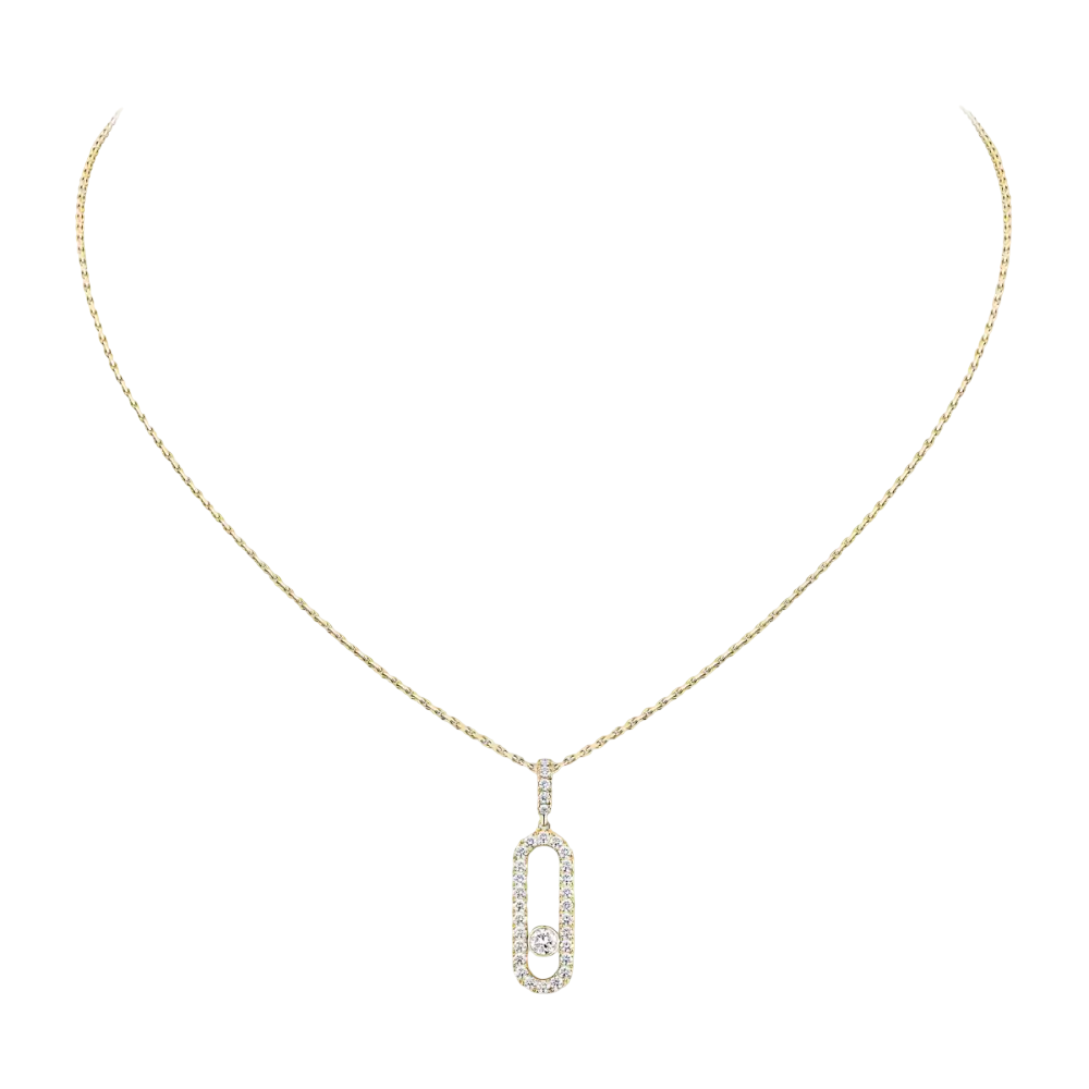 Collier pendentif Move Uno pavé, grand modèle
