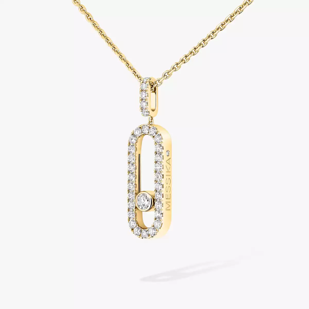 Collier pendentif Move Uno pavé, grand modèle