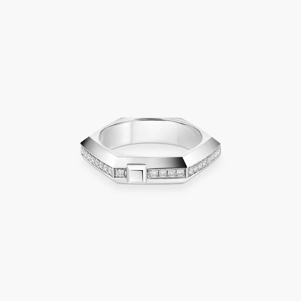 Bague Moderniste pavée, petit modèle - Bijouterie Aurea｜Morges