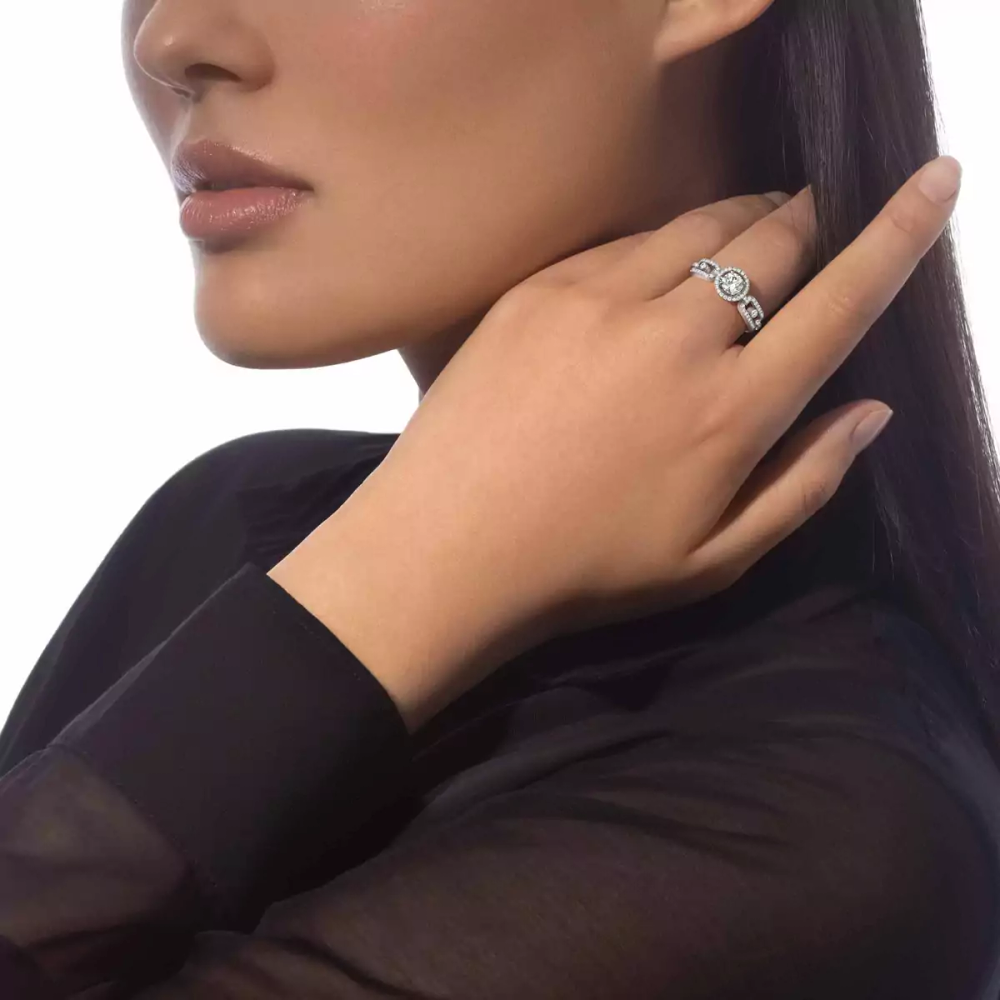 Bague solitaire Move Link, moyen modèle