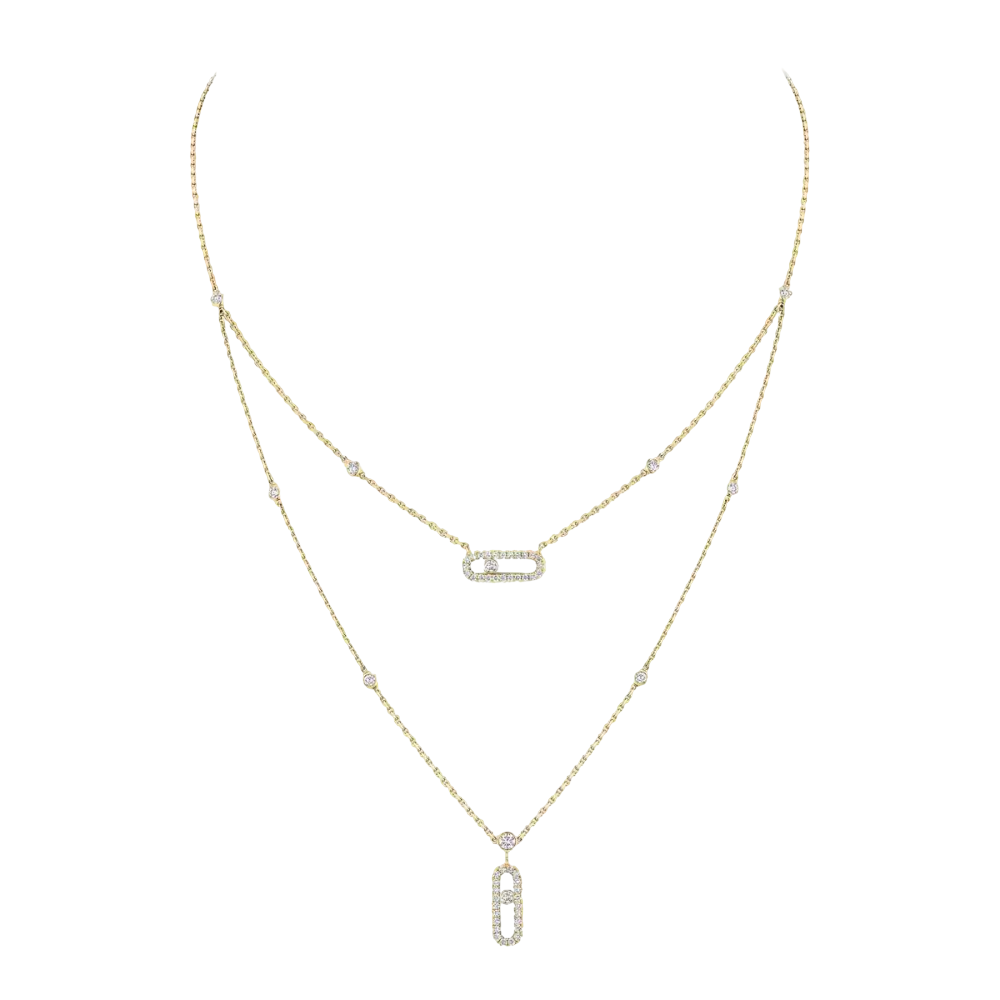 Collier deux rangs Move Uno pavé