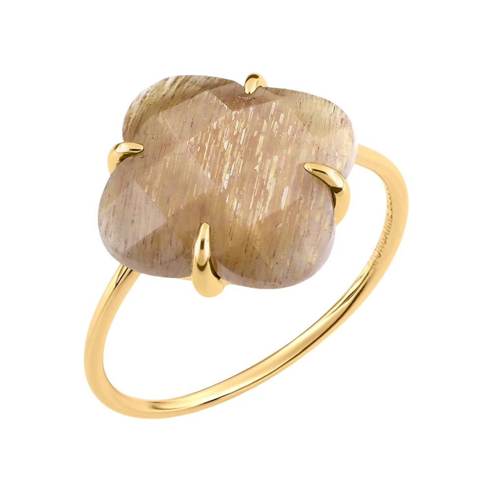 Bague, Pierre De Soleil, Or Jaune