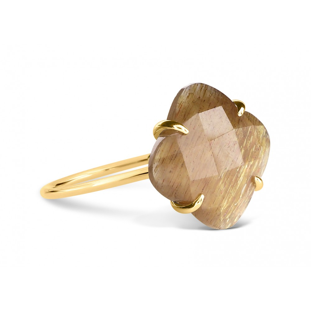 Bague, Pierre De Soleil, Or Jaune
