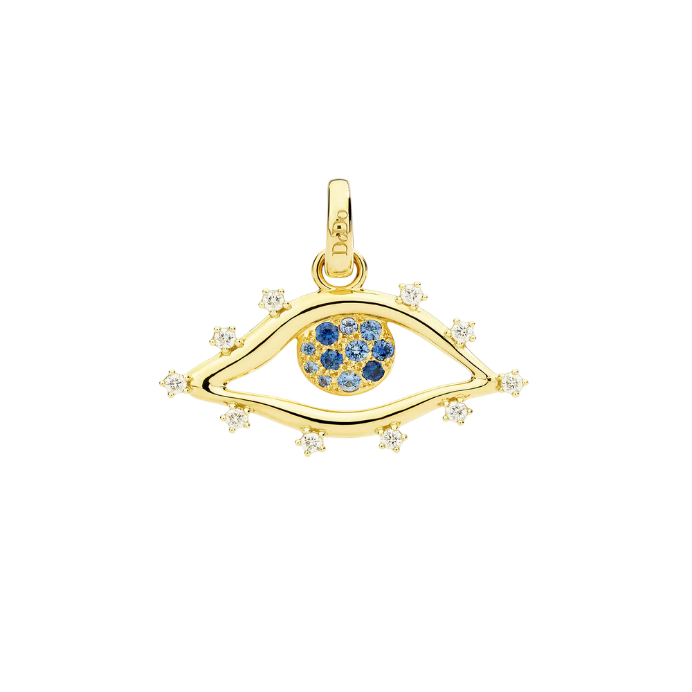 Pendentif Œil Or Jaune, Saphirs Et Diamants - Bijouterie Aurea｜Morges