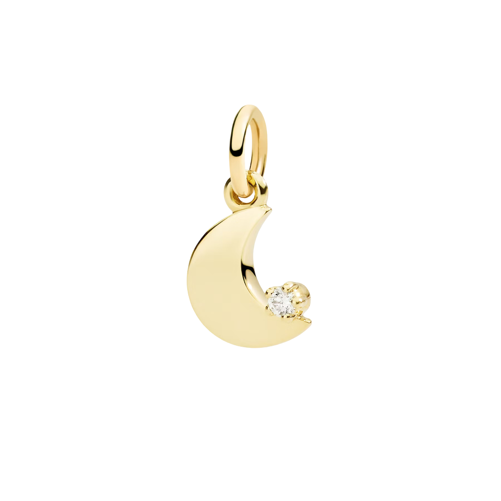 Pendentif Luna Or Jaune Et Diamant Blanc