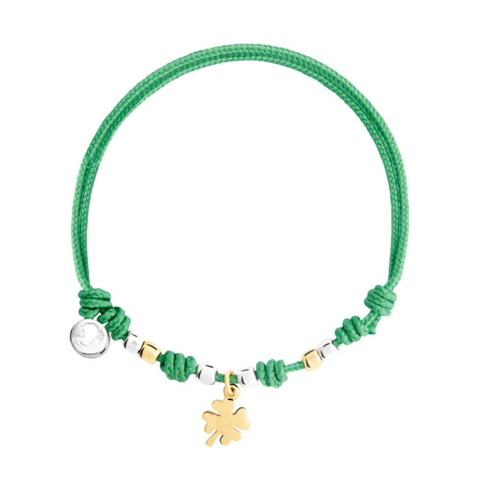 Bracelet Cordon Mini Trèfle À Quatre Feuilles