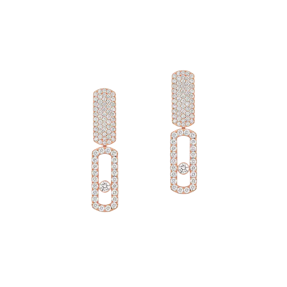 Boucles d'oreilles Imperial Move semi-pavées, moyen modèle