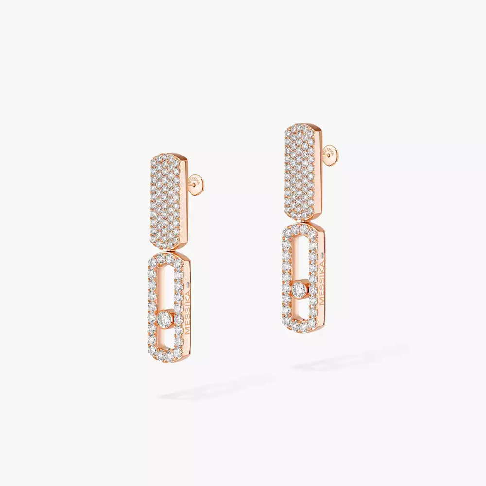 Boucles d'oreilles Imperial Move semi-pavées, moyen modèle