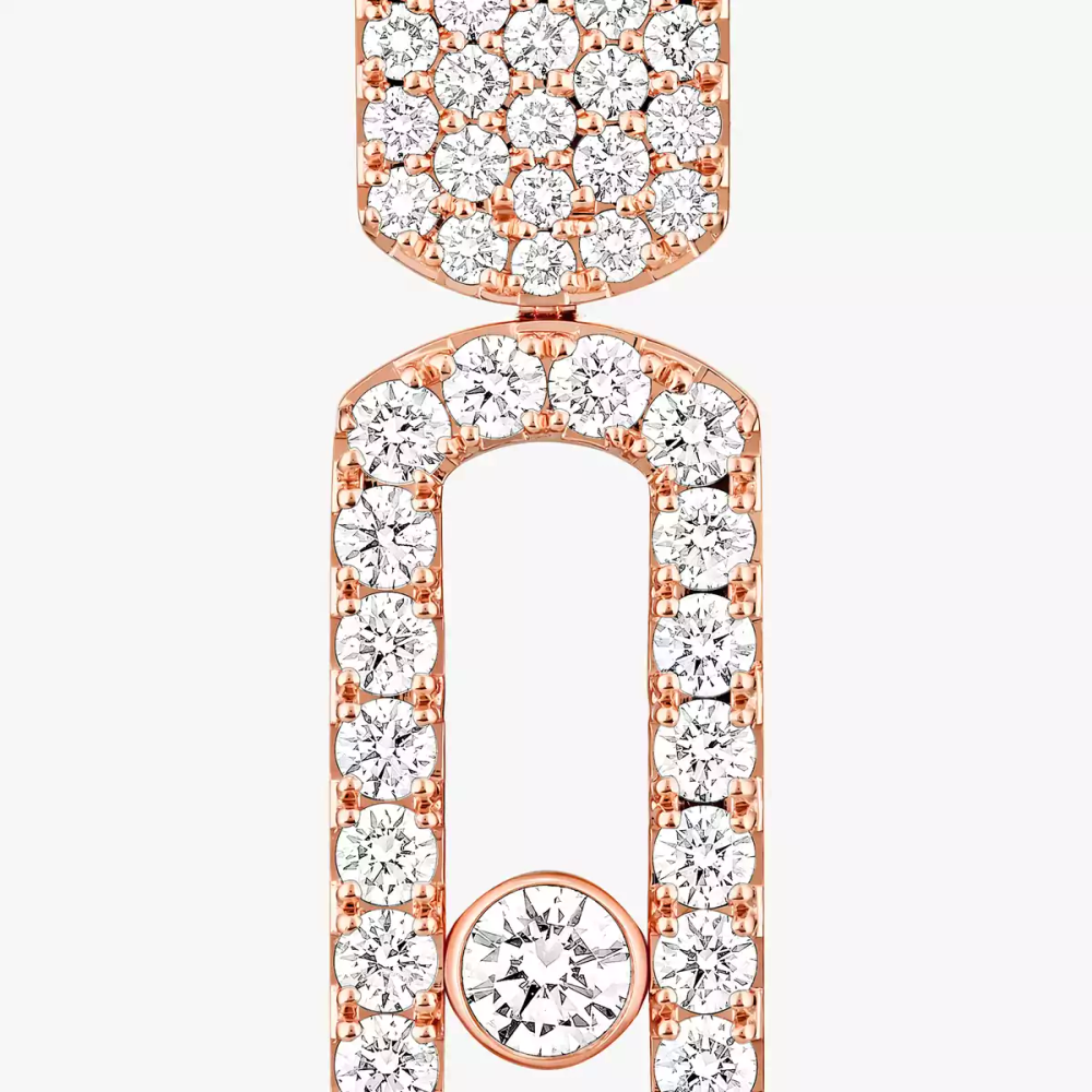 Boucles d'oreilles Imperial Move semi-pavées, moyen modèle