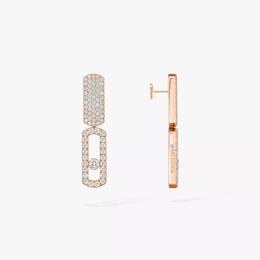 Boucles d'oreilles Imperial Move semi-pavées, moyen modèle