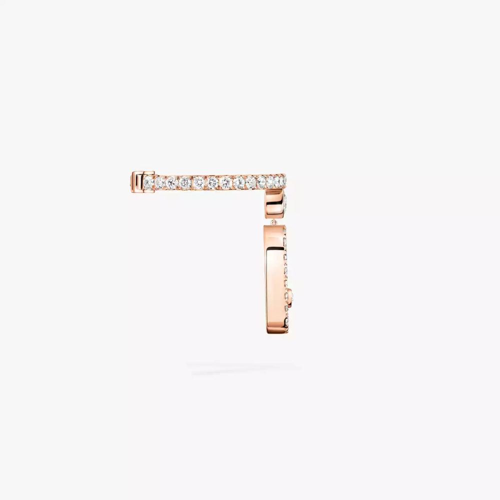 Clip d'oreille pampille Move Uno pavé Mono clip d'oreille diamant en or rose Move Uno