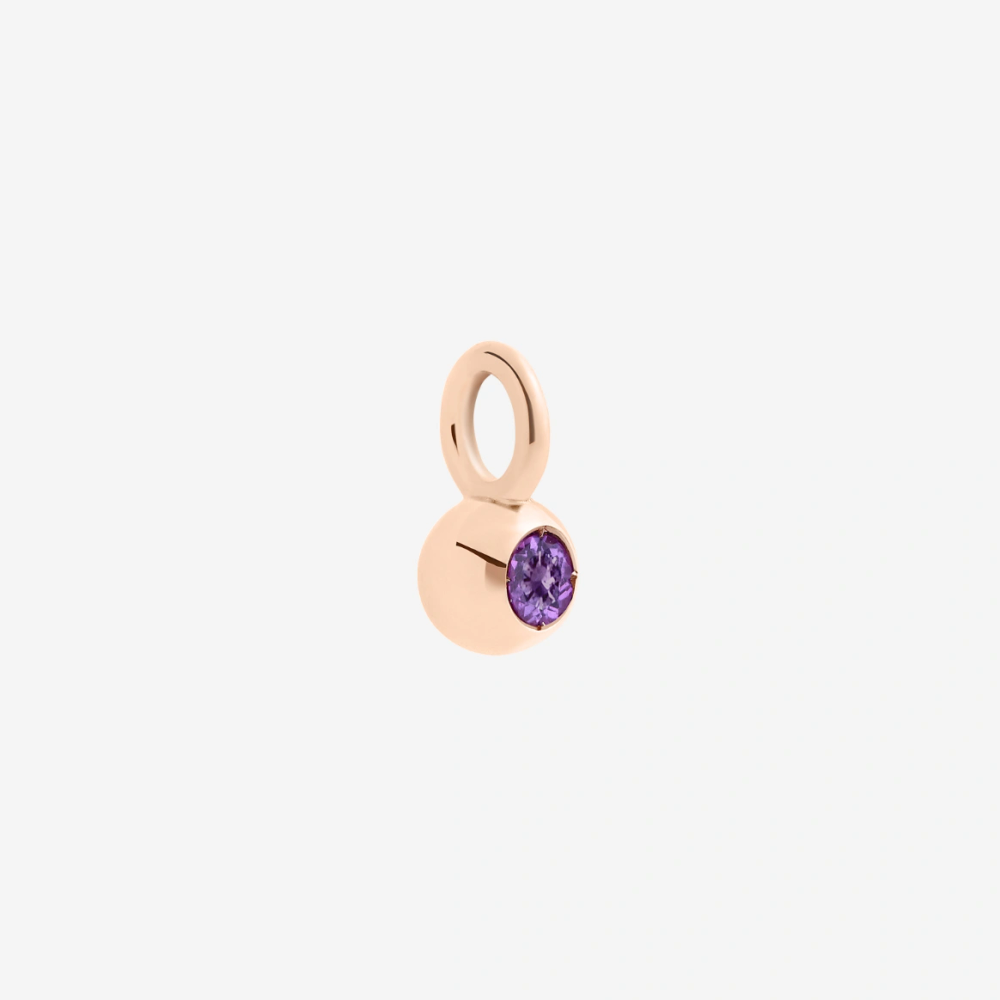 Pendentif Bollicine Or Rose & Améthyste