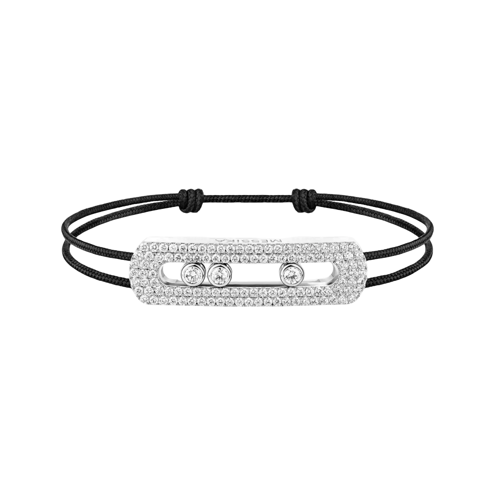 Bracelet cordon Move Titanium pavé, grand modèle
