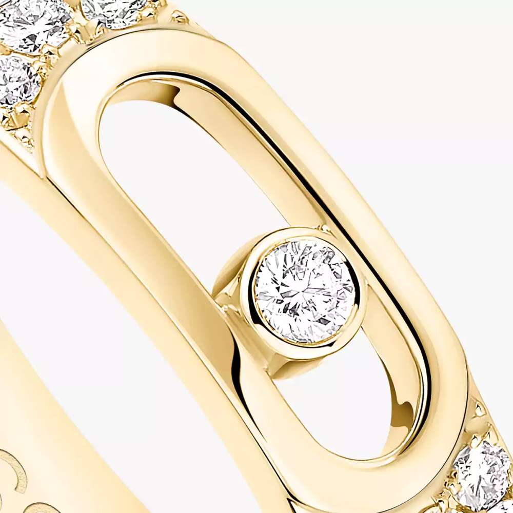 Alliance Move Joaillerie pavée, petit modèle Alliance diamant en or jaune Move Joaillerie