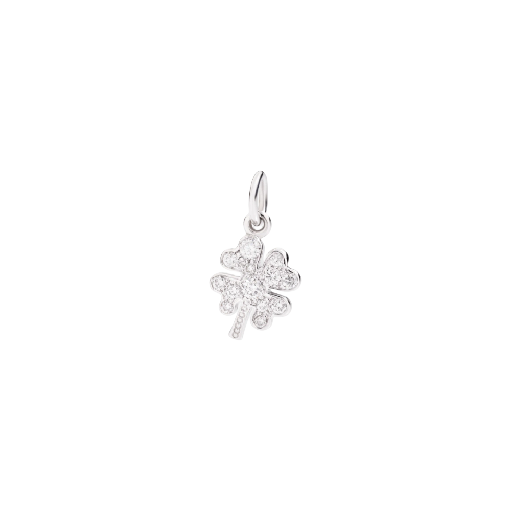 Pendentif Trèfle À Quatre Feuilles Or Blanc & Diamants - Bijouterie Aurea｜Morges