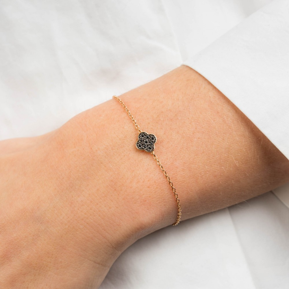 Bracelet, Diamants Noirs, Or Rose