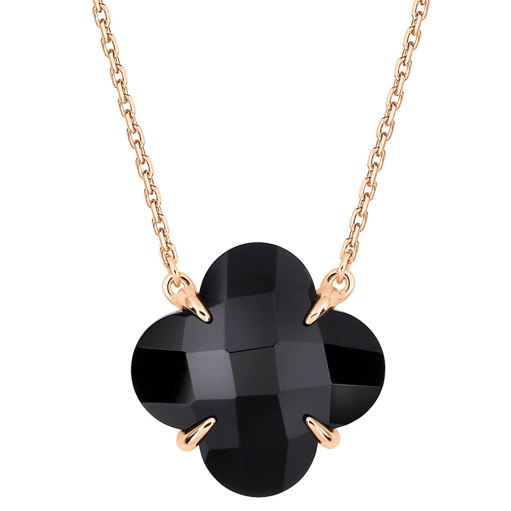 Collier, Onyx, Or Rose