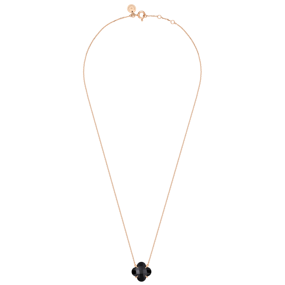 Collier, Onyx, Or Rose