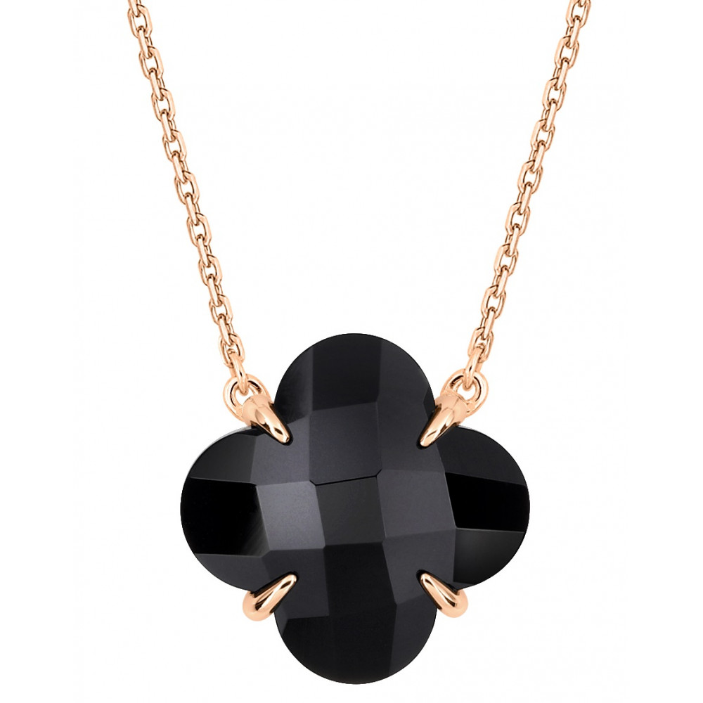Collier, Onyx, Or Rose