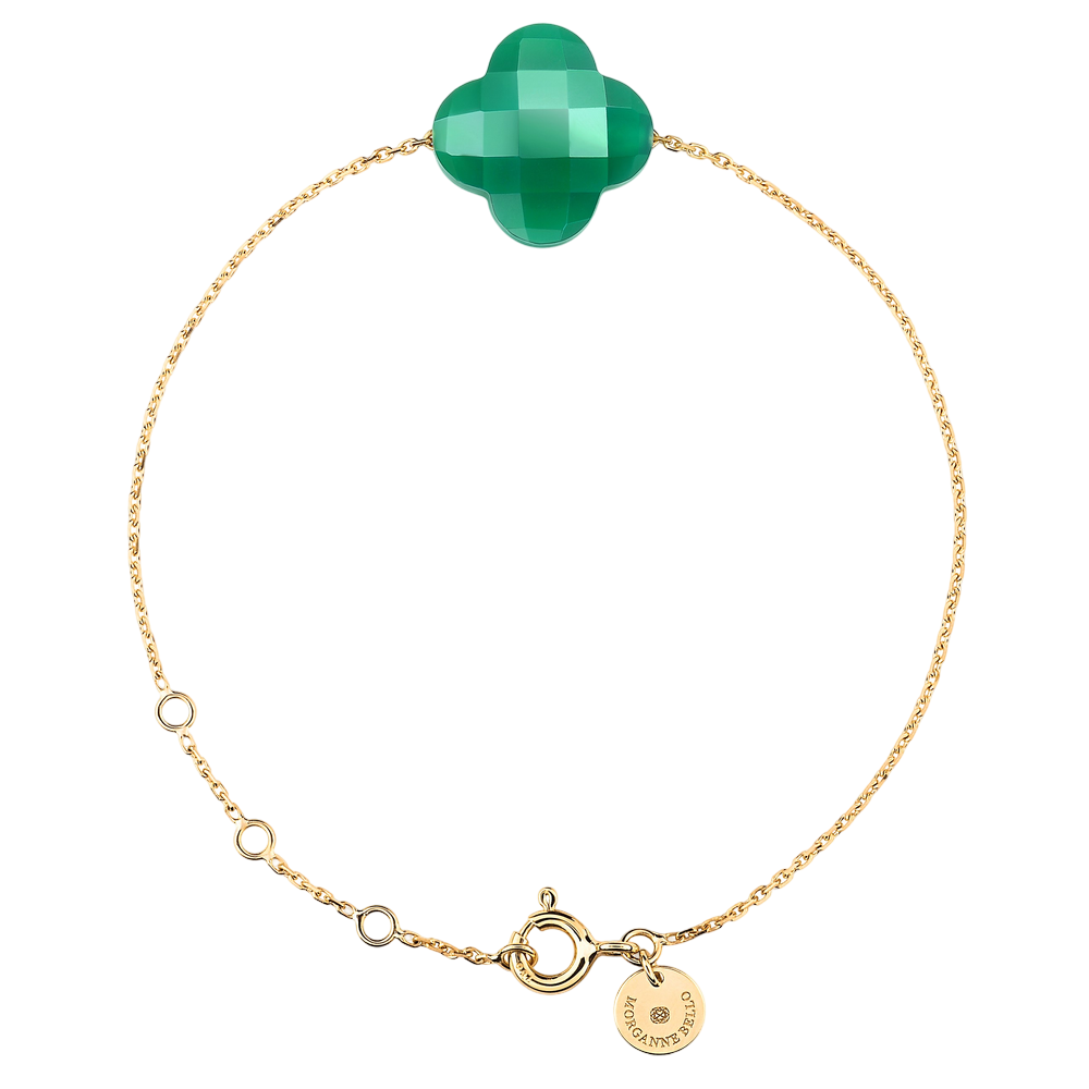 Agate Verte, Or Jaune