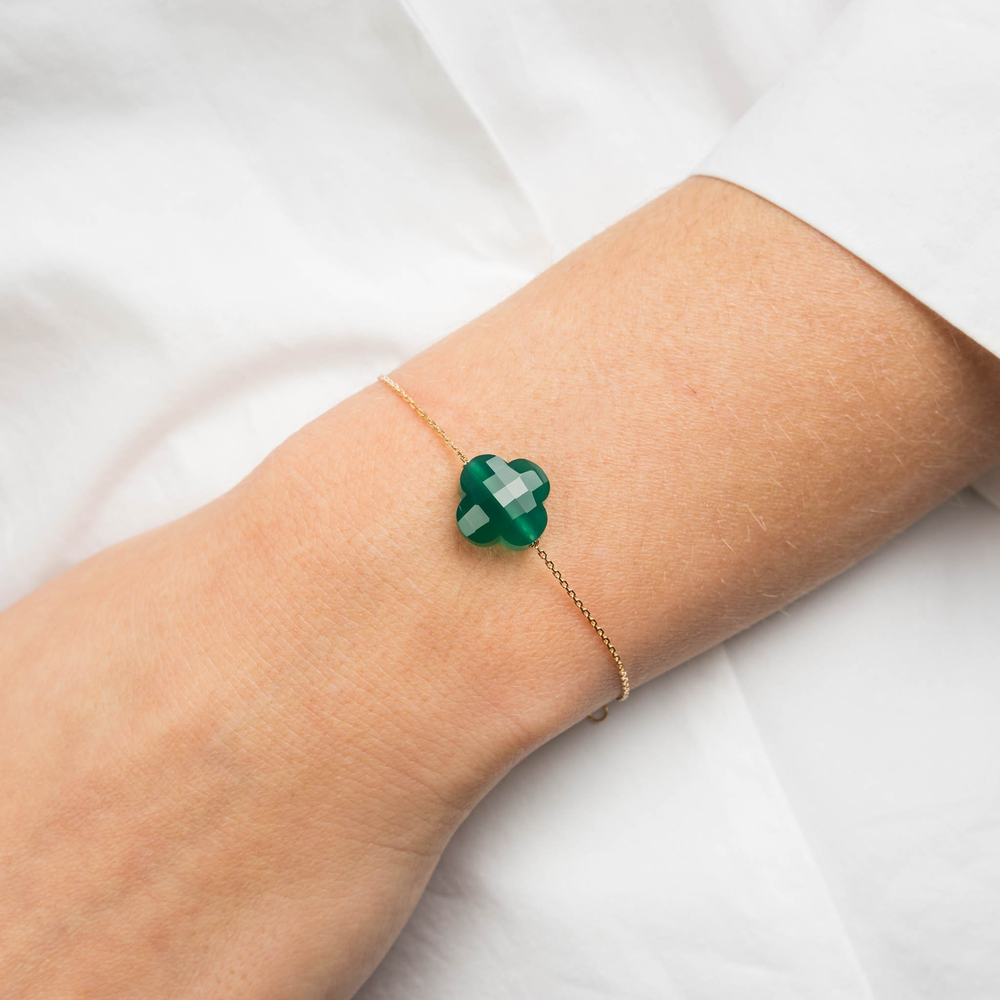 Agate Verte, Or Jaune