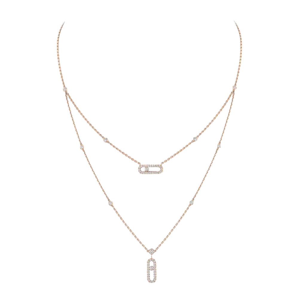 Collier deux rangs Move Uno pavé
