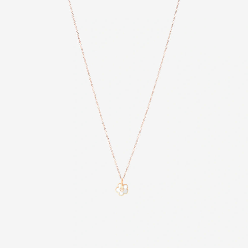 Pendentif Fleur Or Rose & Émail