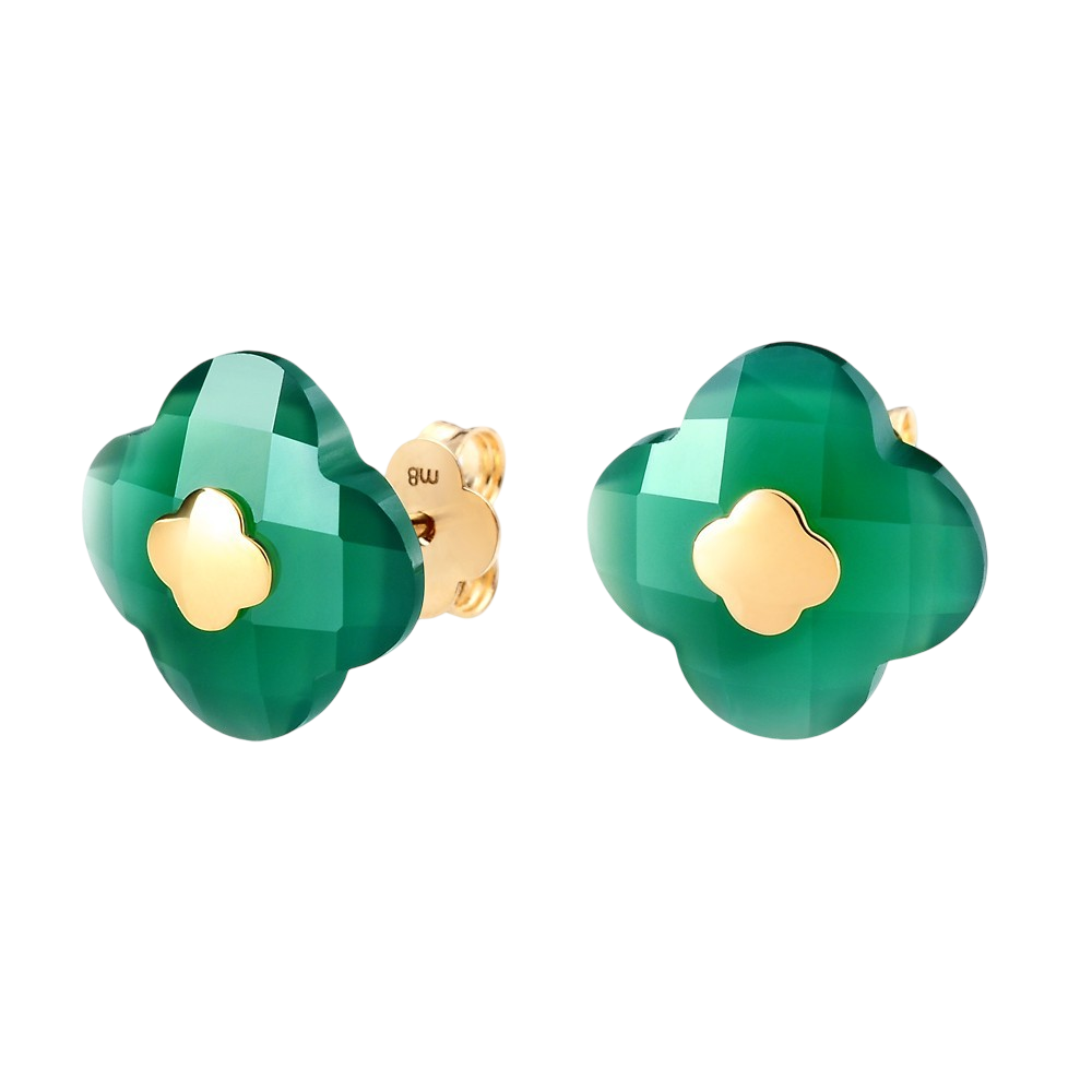 Puces, Agate Verte, Or Jaune
