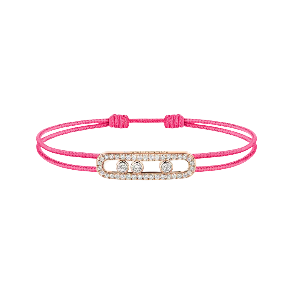 Bracelet cordon rose pavé Messika Care(s) Bracelet Diamant Or Rose
