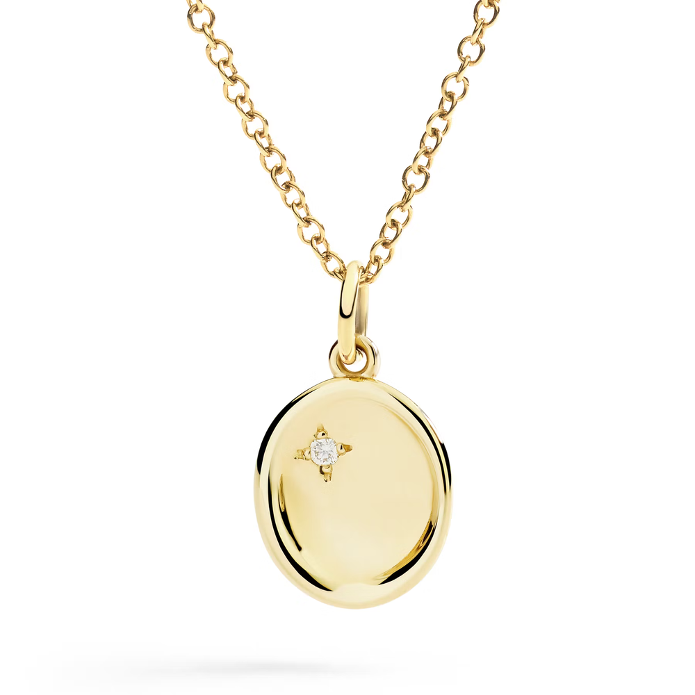 Pendentif Sceau Or Jaune Et Diamant Blanc - Bijouterie Aurea｜Morges