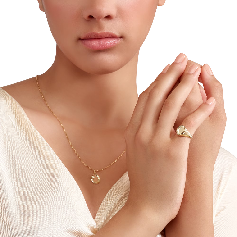Pendentif Sceau Or Jaune Et Diamant Blanc - Bijouterie Aurea｜Morges