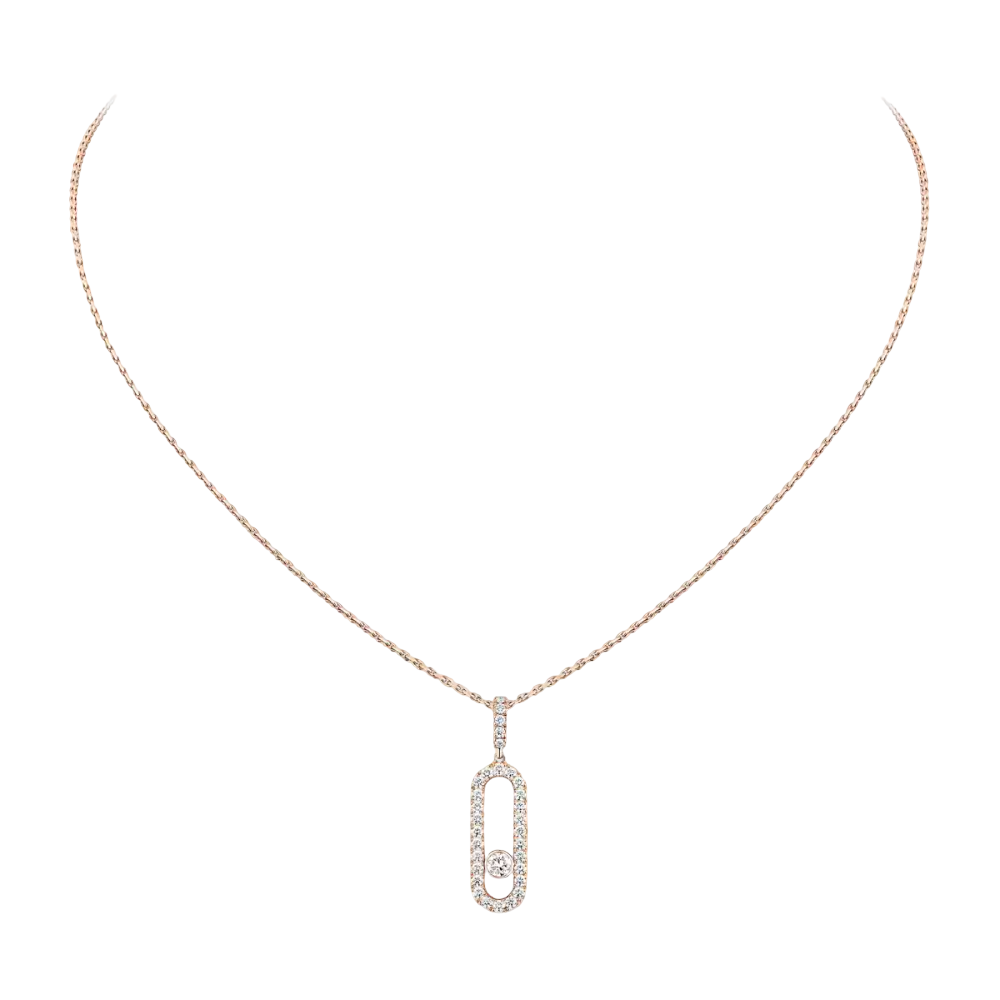 Collier pendentif Move Uno pavé, grand modèle