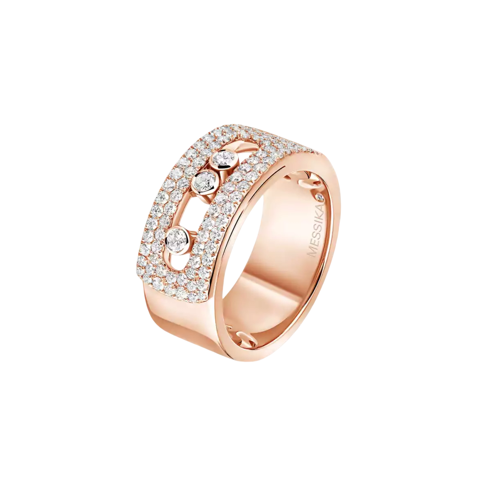 Bague Move Noa pavée, grand modèle