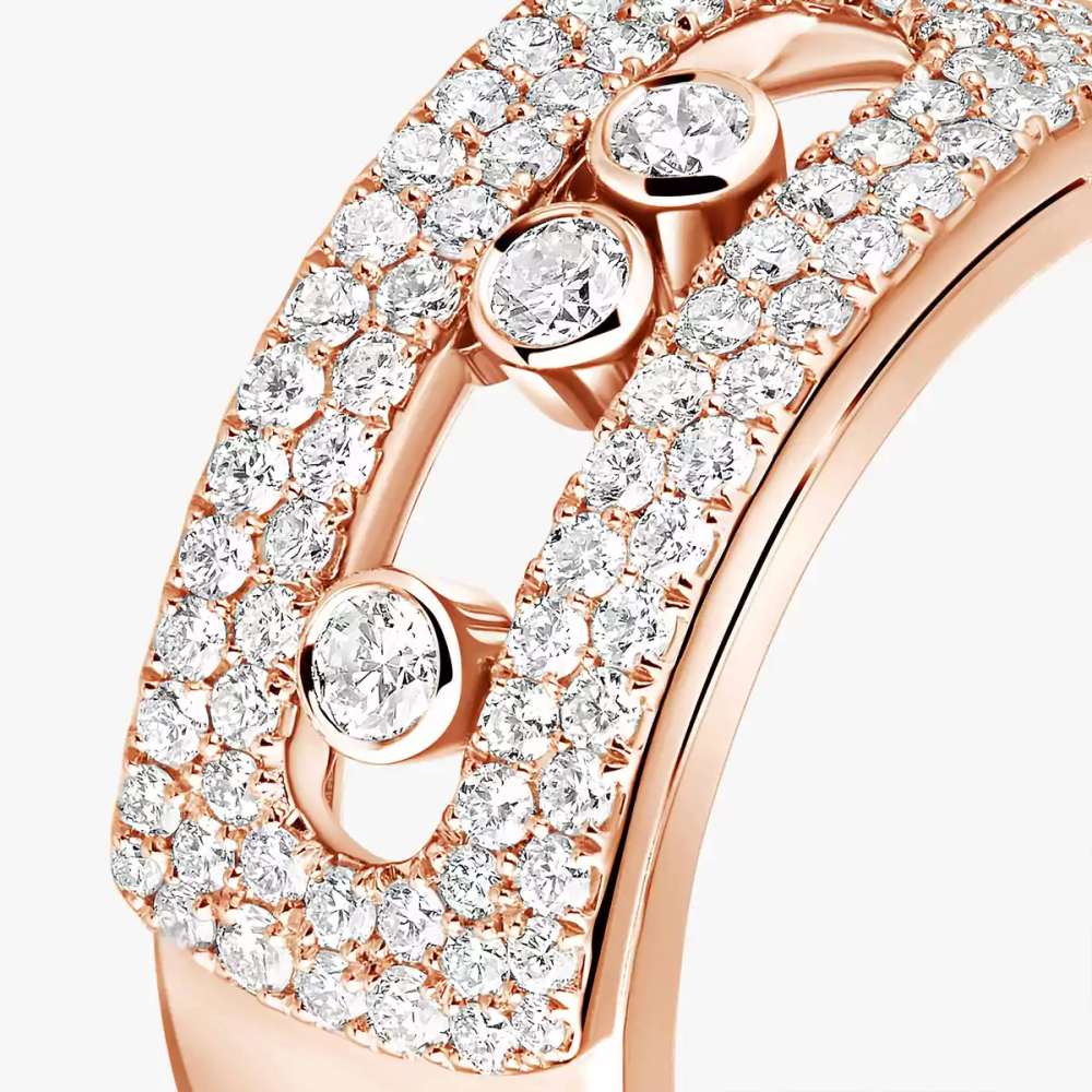 Bague Move Noa pavée, grand modèle