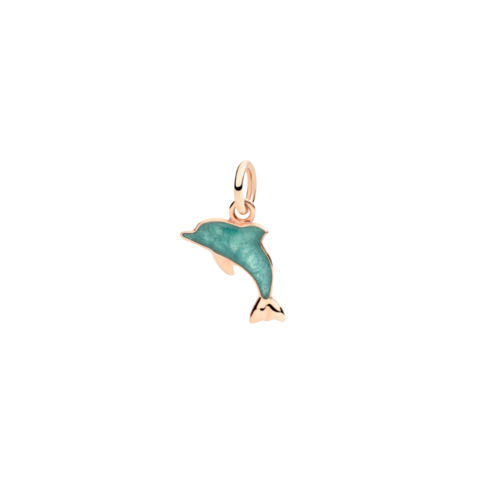 Pendentif Dauphin Or Rose & Émail