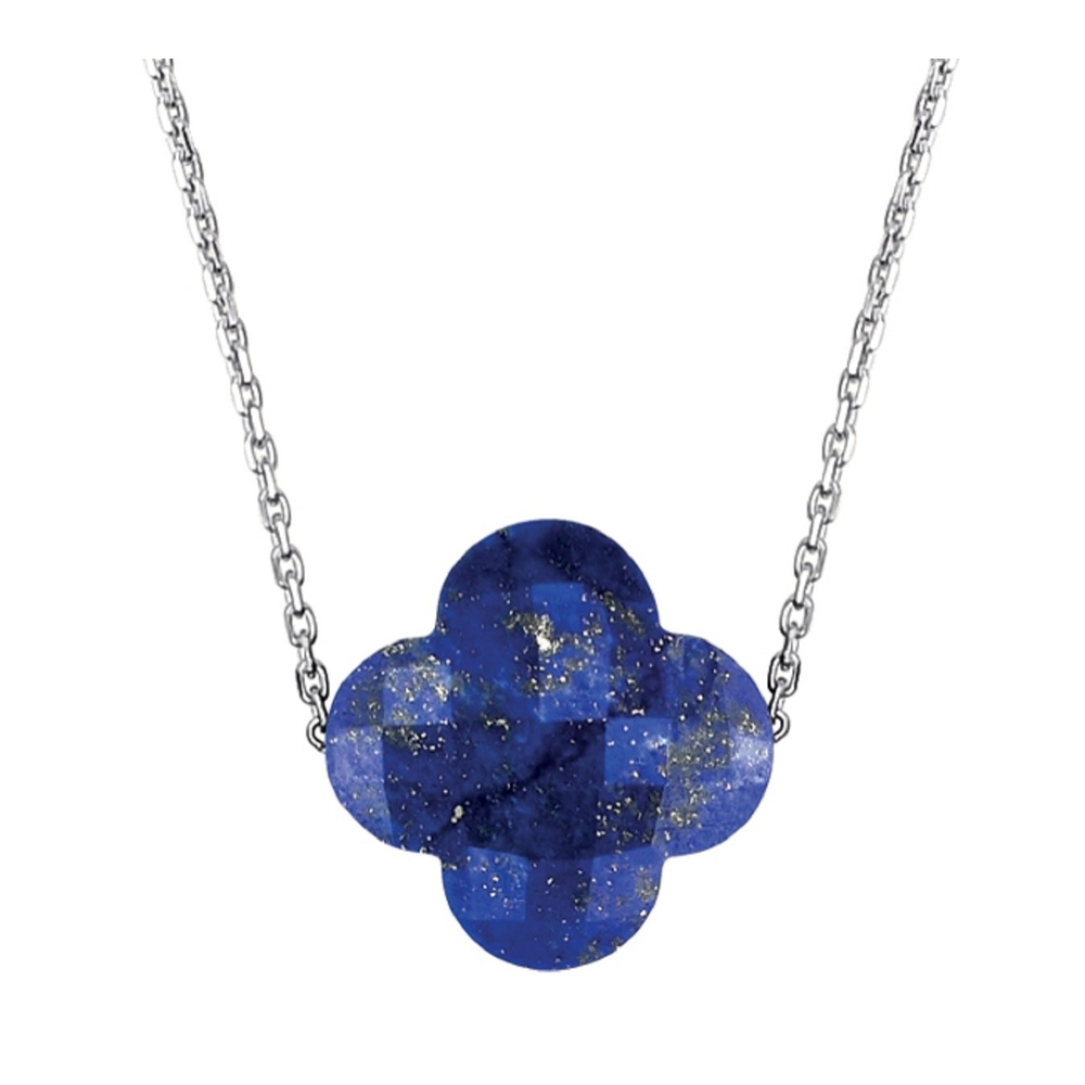 Collier, Lapis Lazuli, Or Blanc