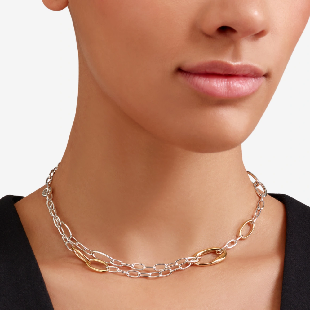 Collier Essentials Argent Et Argent Doré