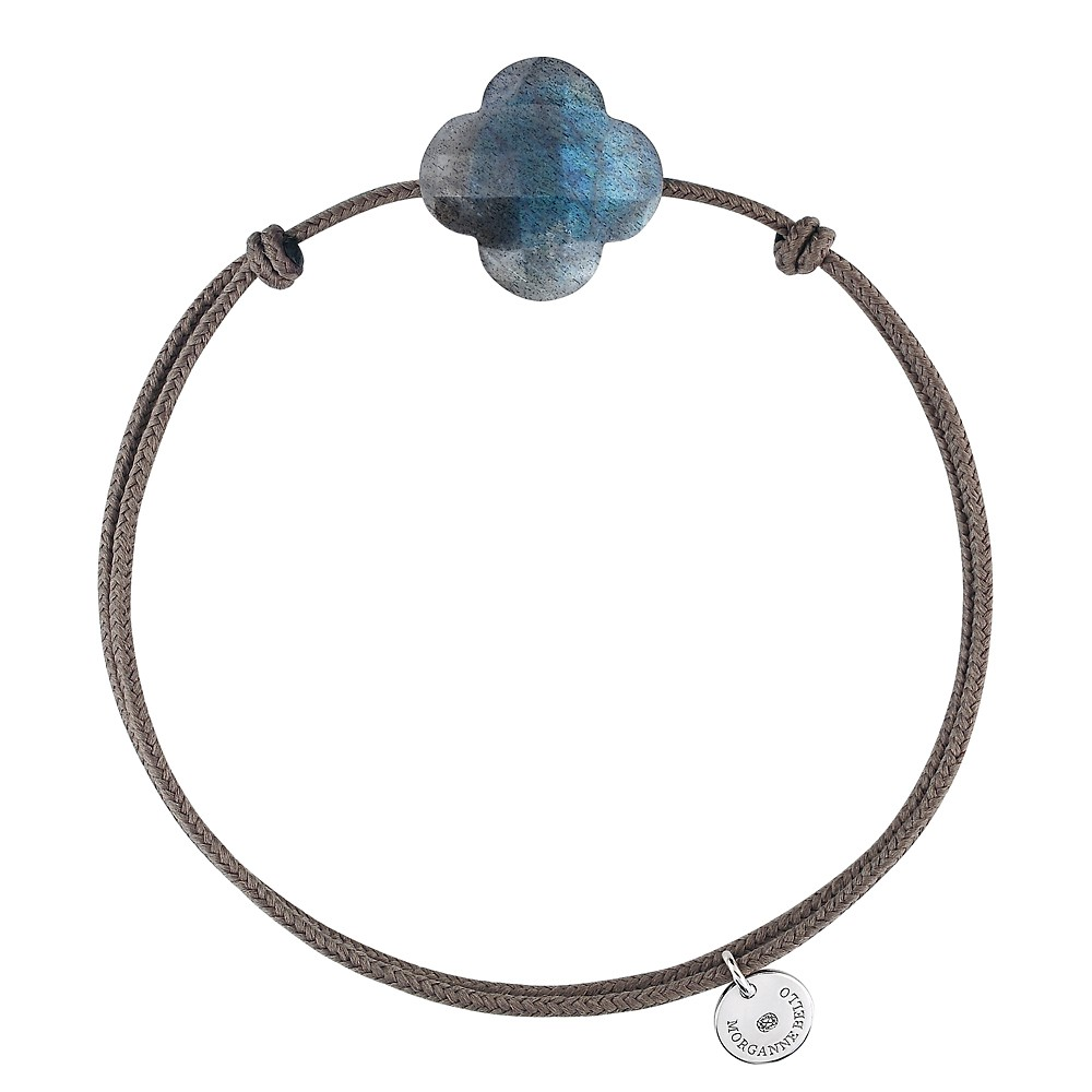 Bracelet, Labradorite, Cordon Taupe