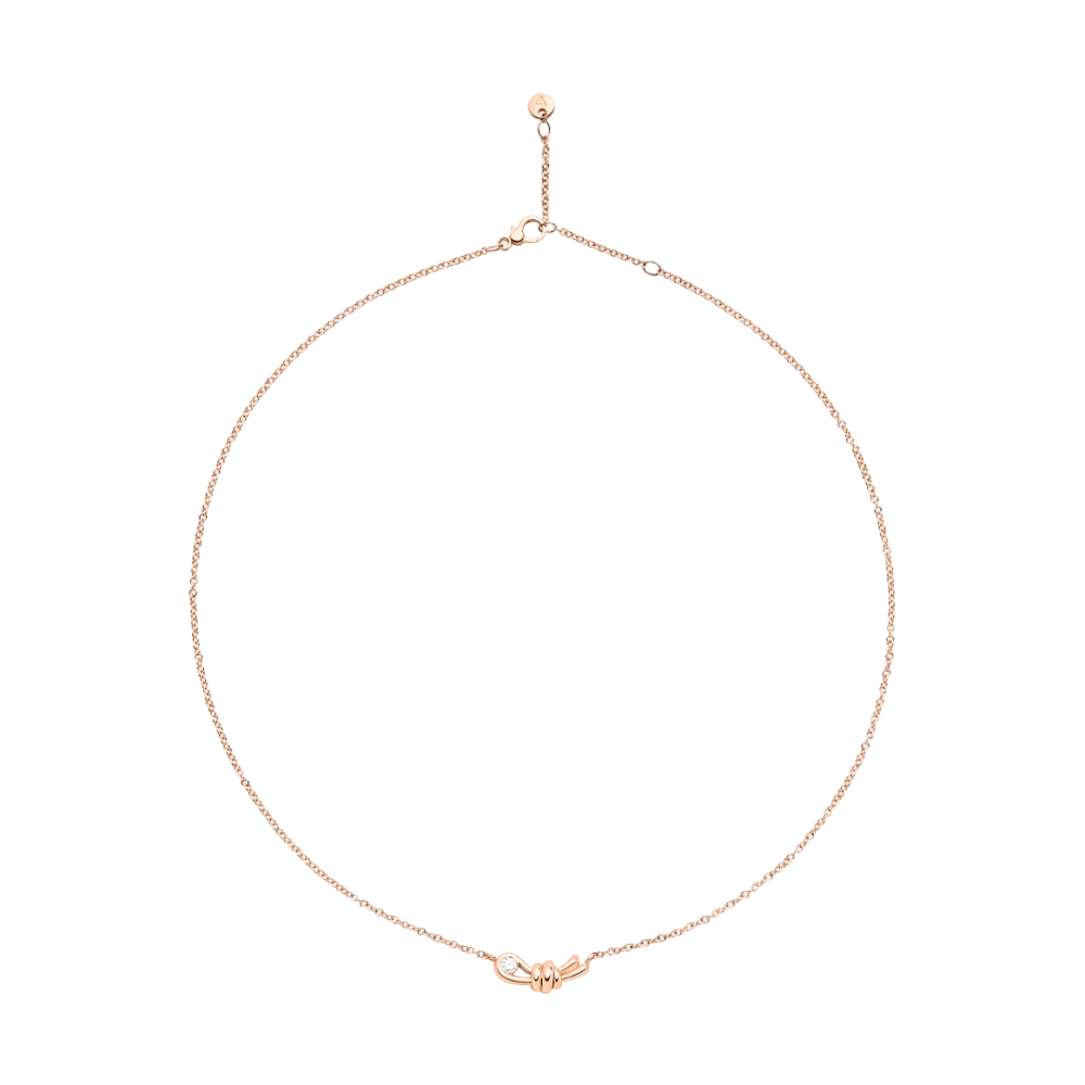 Collier Nodo Or Rose & Diamant Blanc