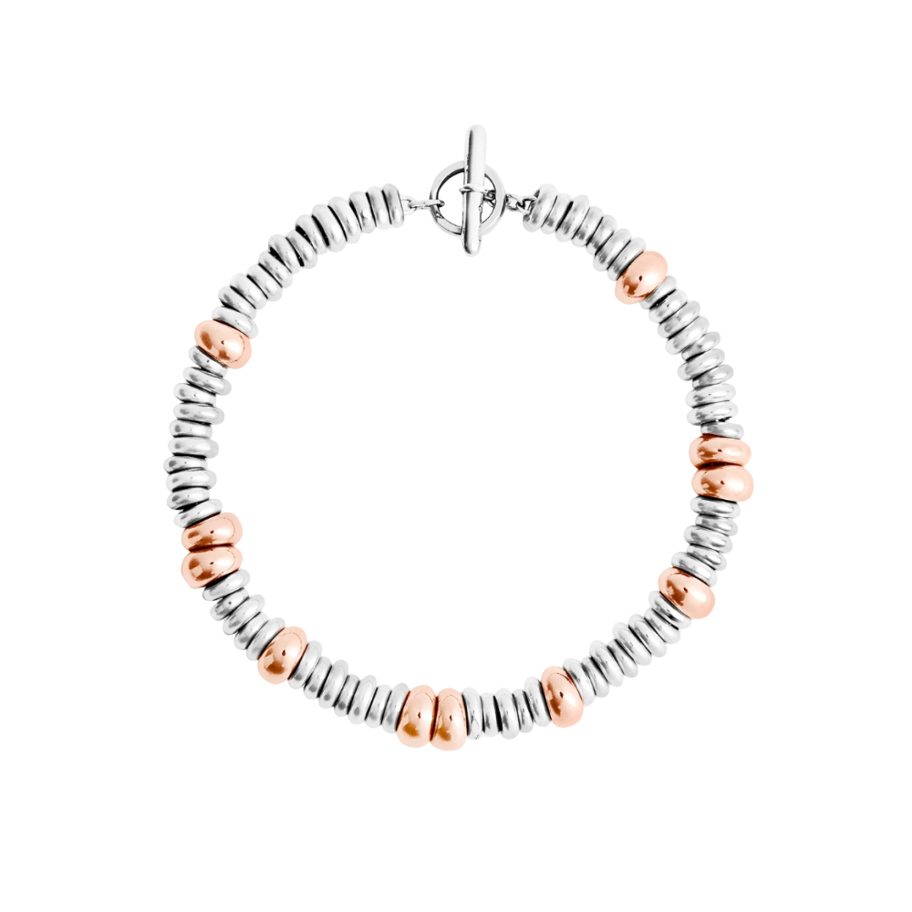 Bracelet Rondelle Argent & Argent Doré