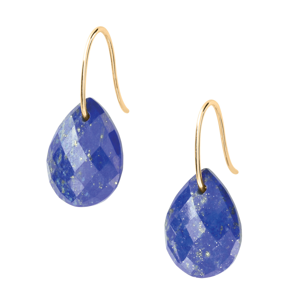Boucles D'oreilles, Lapis Lazuli, Or Jaune