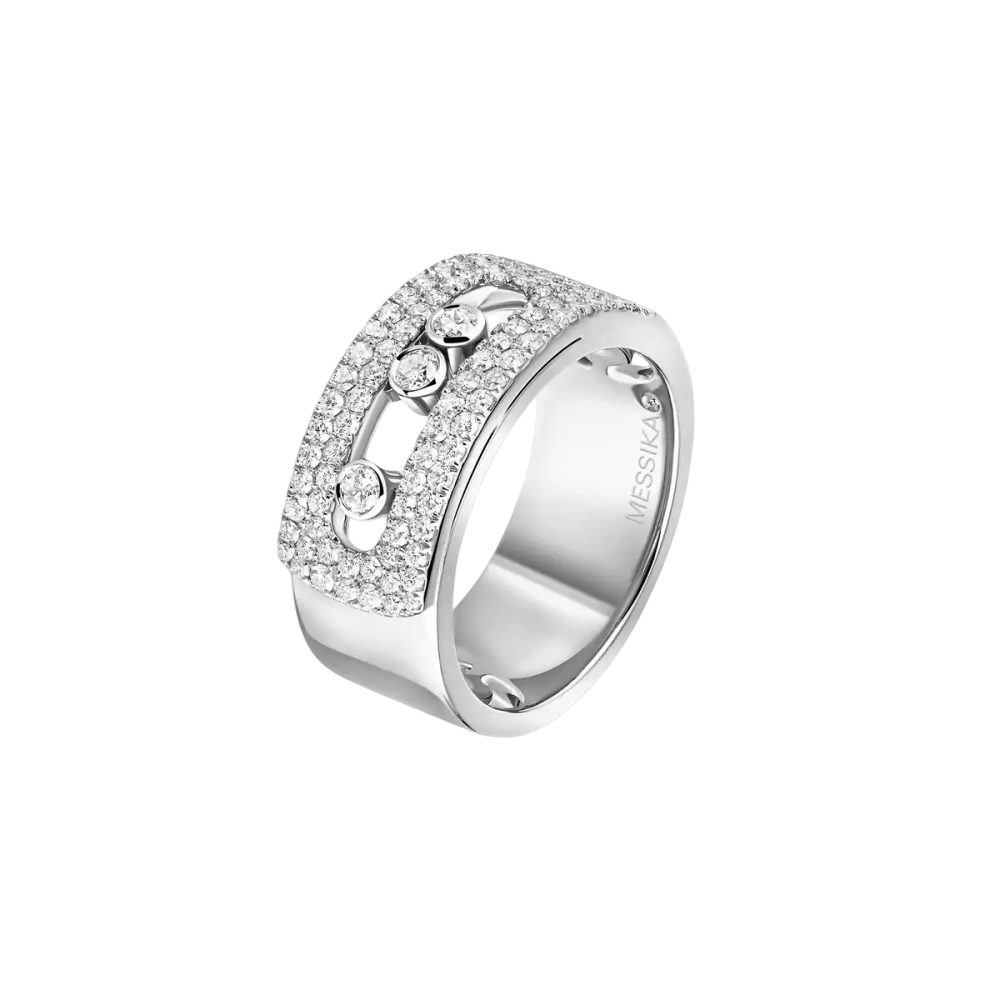 Bague Move Noa pavée, grand modèle