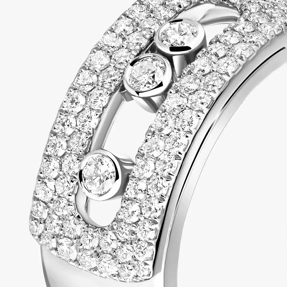 Bague Move Noa pavée, grand modèle