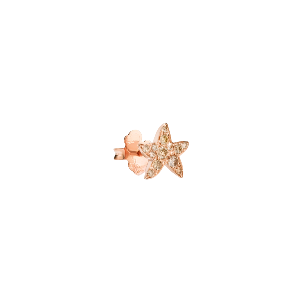 Boucle D'oreille Stud Stellina Or Rose & Diamants