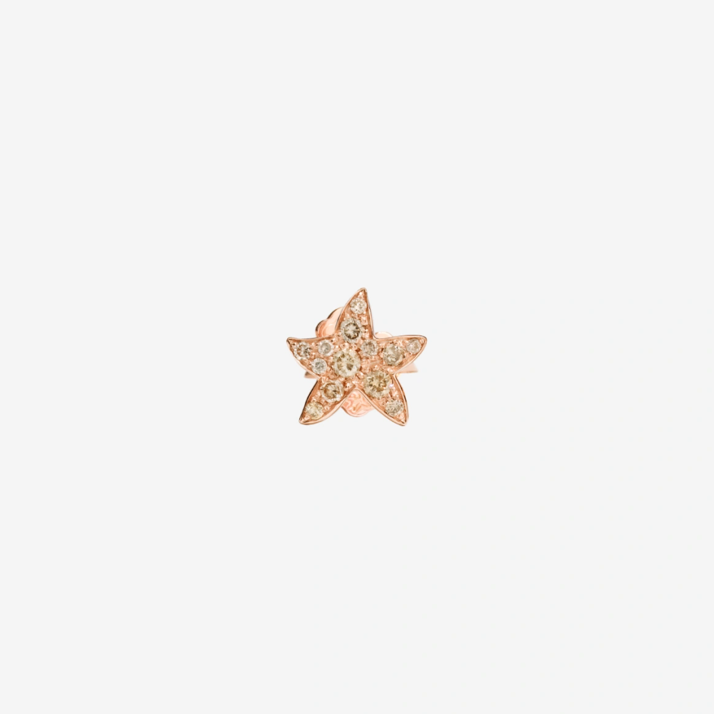 Boucle D'oreille Stud Stellina Or Rose & Diamants