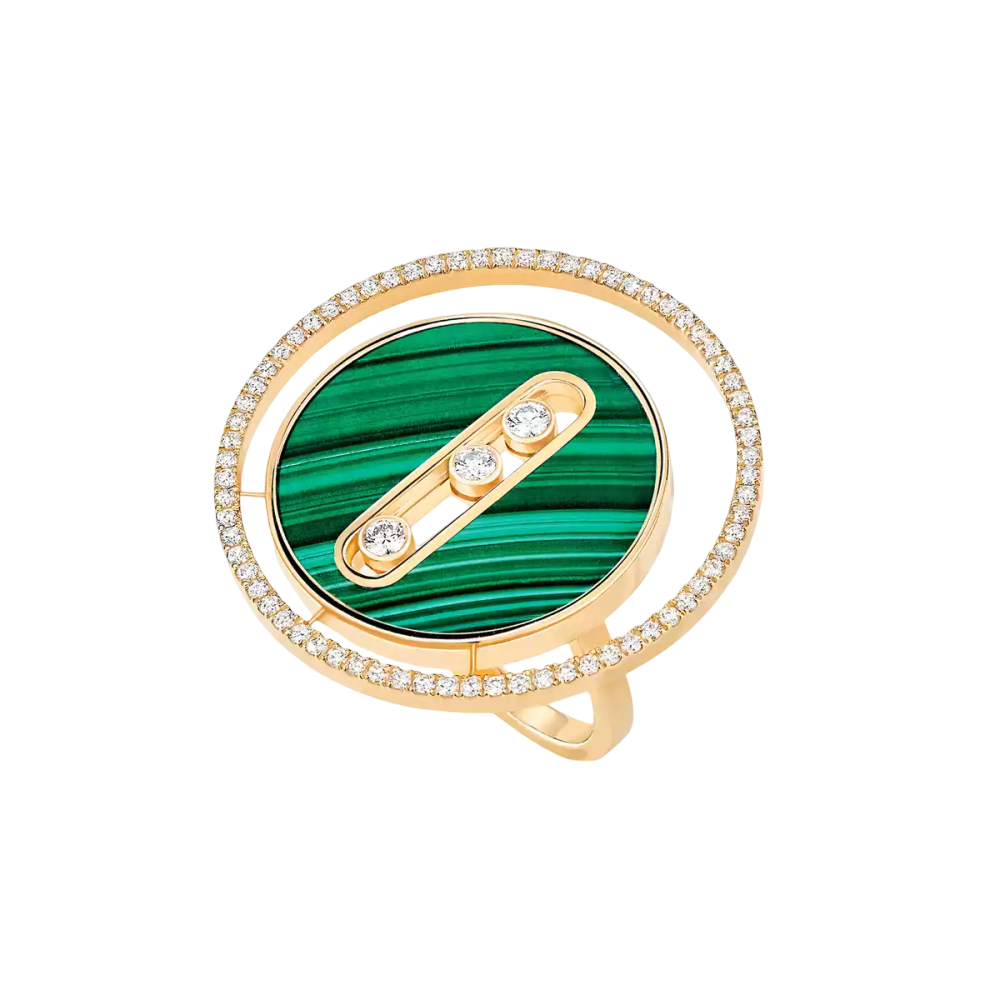Bague Lucky Move malachite, grand modèle